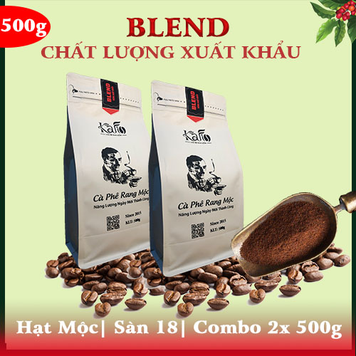 BLEND THƯỢNG HẠNG| KAFI- NGUYÊN HẠT| CÀ PHÊ RANG MỘC| 1KG (2 X 500G)