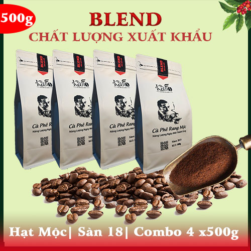 KAFI- CÀ PHÊ HẠT| BLEND THƯỢNG HẠNG| COMBO 4X 500G