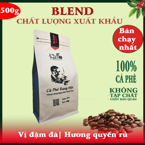 BLEND THƯỢNG HẠNG| KAFI- NGUYÊN HẠT|CÀ PHÊ RANG MỘC GÓI 500G