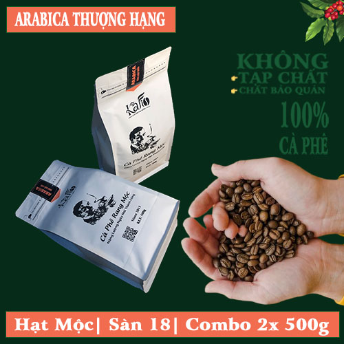 CÀ PHÊ HẠT RANG MỘC KAFI| ARABICA THƯỢNG HẠNG| 2 GÓI 500G