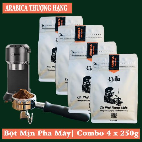 KAFI- BỘT MỊN PHA MÁY| ARABICA THƯỢNG HẠNG| COMBO 4X 250G