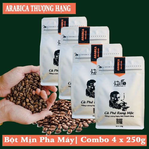 CÀ PHÊ ARABICA THƯỢNG HẠNG| KAFI NGUYÊN HẠT| 4 GÓI x 250G